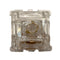 Close-up van de Gateron North Pole Yellow 2.0 switch – transparante behuizing met gele lineaire stem